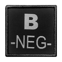 Patch groupe sanguin B- brodé