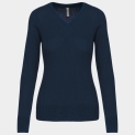 Pull col V femme en coton – Élégance & confort