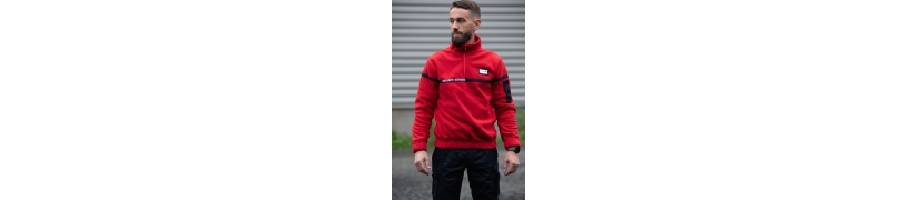 Sweat polaire sécurité incendie SSIAP rouge marine Vêtement professionnel