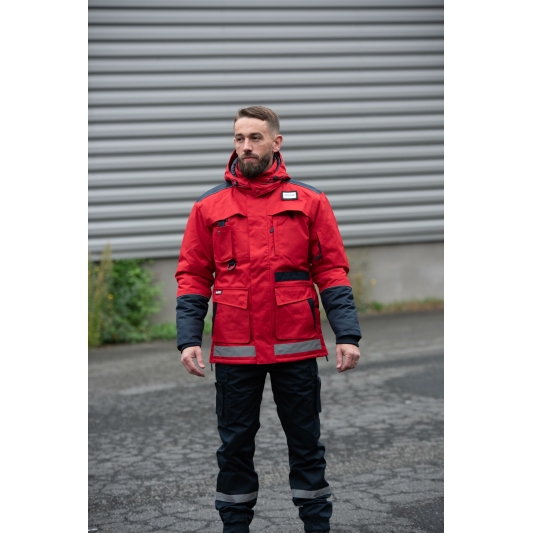Parka Sécurité Privée Rouge Haute Visibilité ARC Distribution