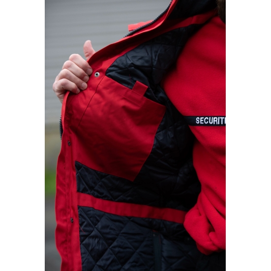 Parka Sécurité Privée Rouge Haute Visibilité ARC Distribution