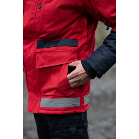 Parka Sécurité Privée Rouge Haute Visibilité ARC Distribution
