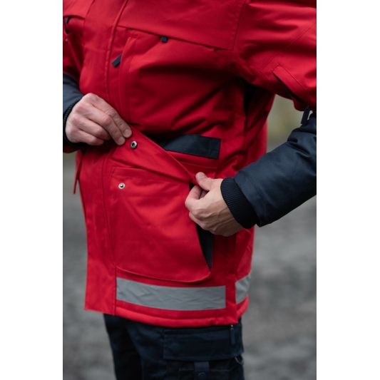 Parka Sécurité Privée Rouge Haute Visibilité ARC Distribution