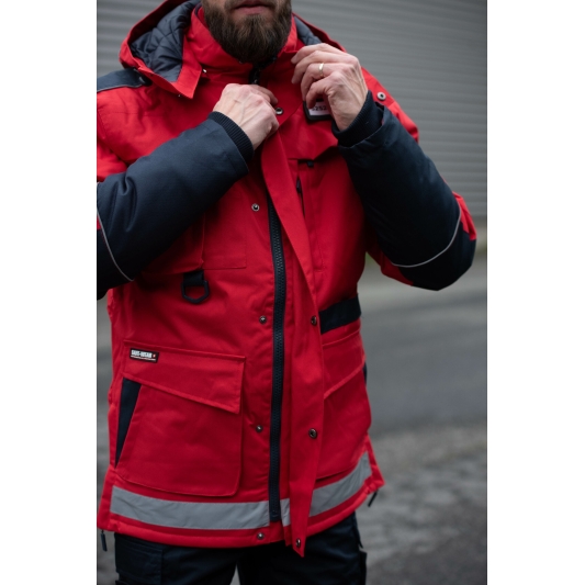 Parka Sécurité Privée Rouge Haute Visibilité ARC Distribution
