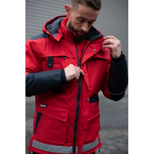 Parka Sécurité Privée Rouge Haute Visibilité ARC Distribution