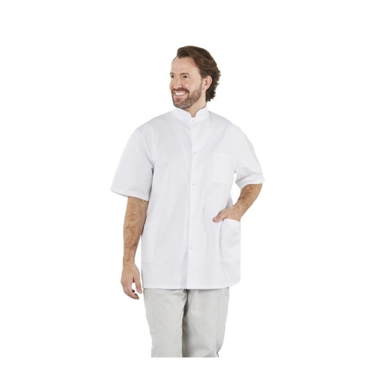 Tunique blanche homme col mao manches courtes Arc Distribution