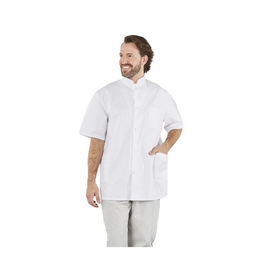 Tunique blanche homme col mao manches courtes Arc Distribution